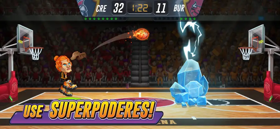 Basketball Arena: efeito especial de gelo a bloquear o cesto