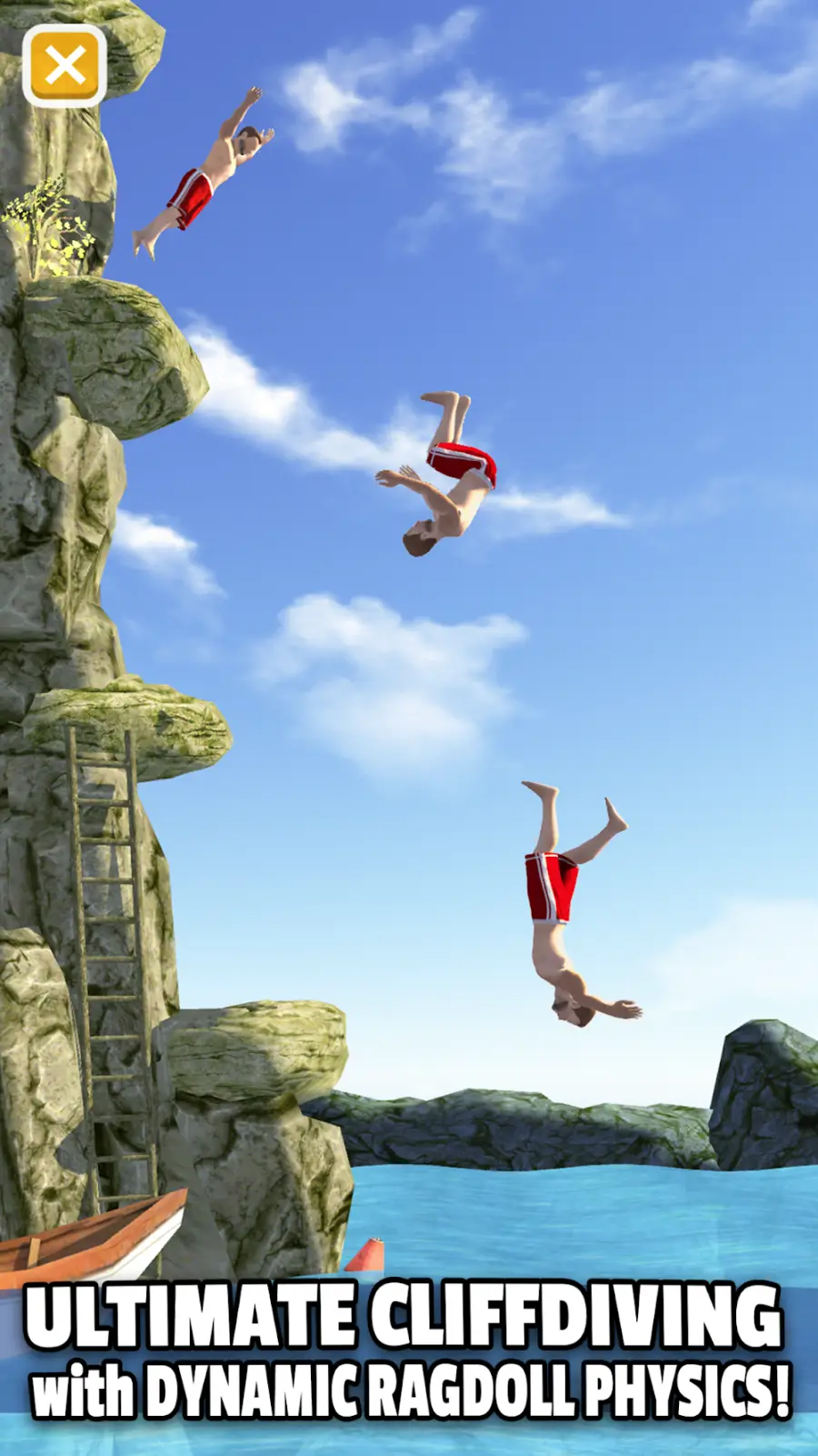 Flip Diving: salto de penhasco com física de corpo mole